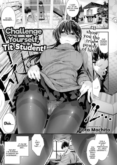 Challenge Yourself, Tit Student! Hentai Image