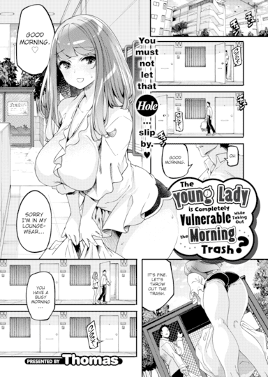 The Young Lady is Completely Vulnerable While Taking Out the Morning Trash? Hentai Image